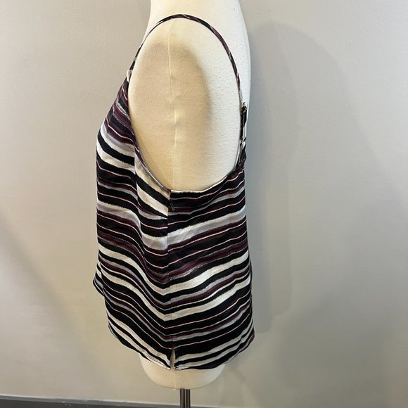 NWOT HALOGEN Woven Camisole in Black- Grey Stripe (S) - Picture 5 of 10